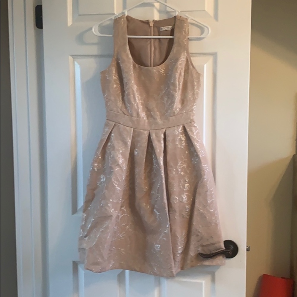 Textured a-line pink dress